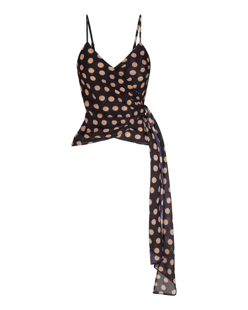 Simon Miller Marlowe Oberteil mit Polka Dots - Schwarz Schwarz