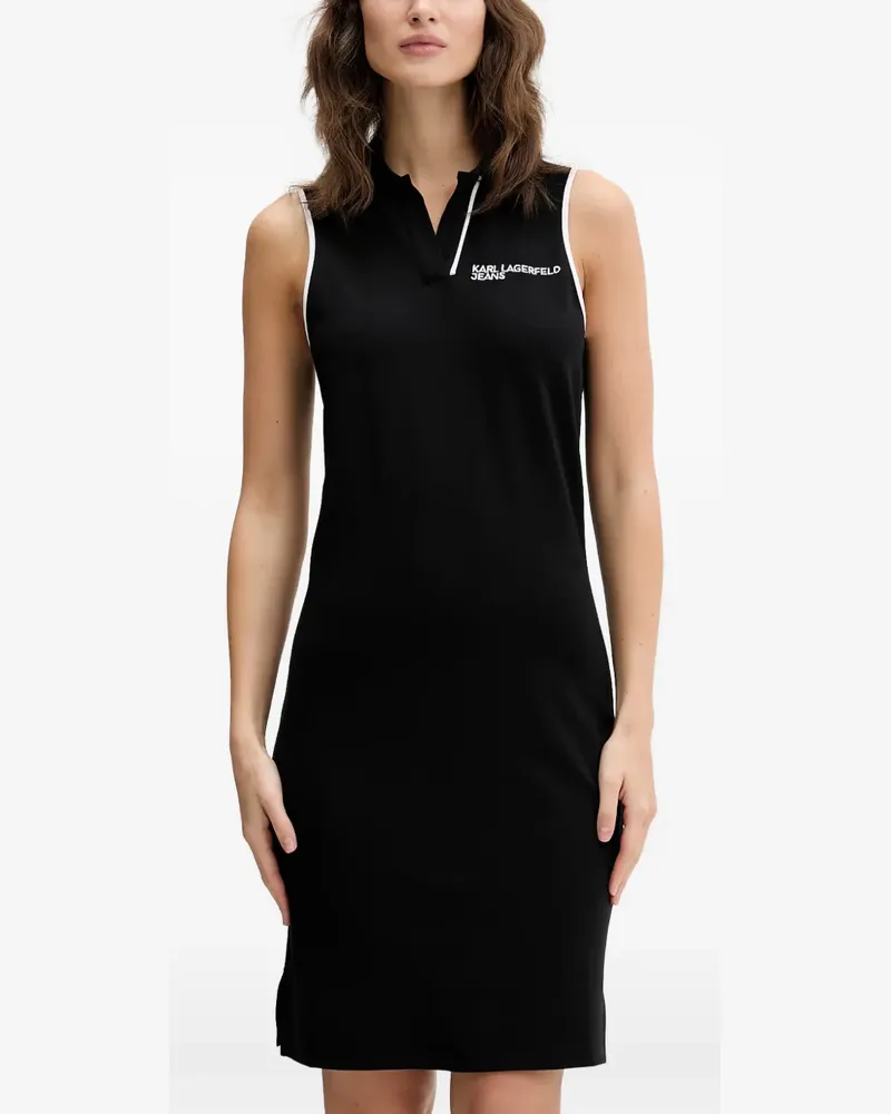 Karl Lagerfeld logo-embroidered sleeveless mini dress - Schwarz Schwarz