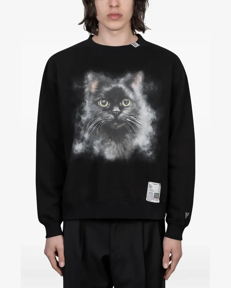 MIHARAYASUHIRO Sweatshirt mit Katzen-Print - Schwarz Schwarz