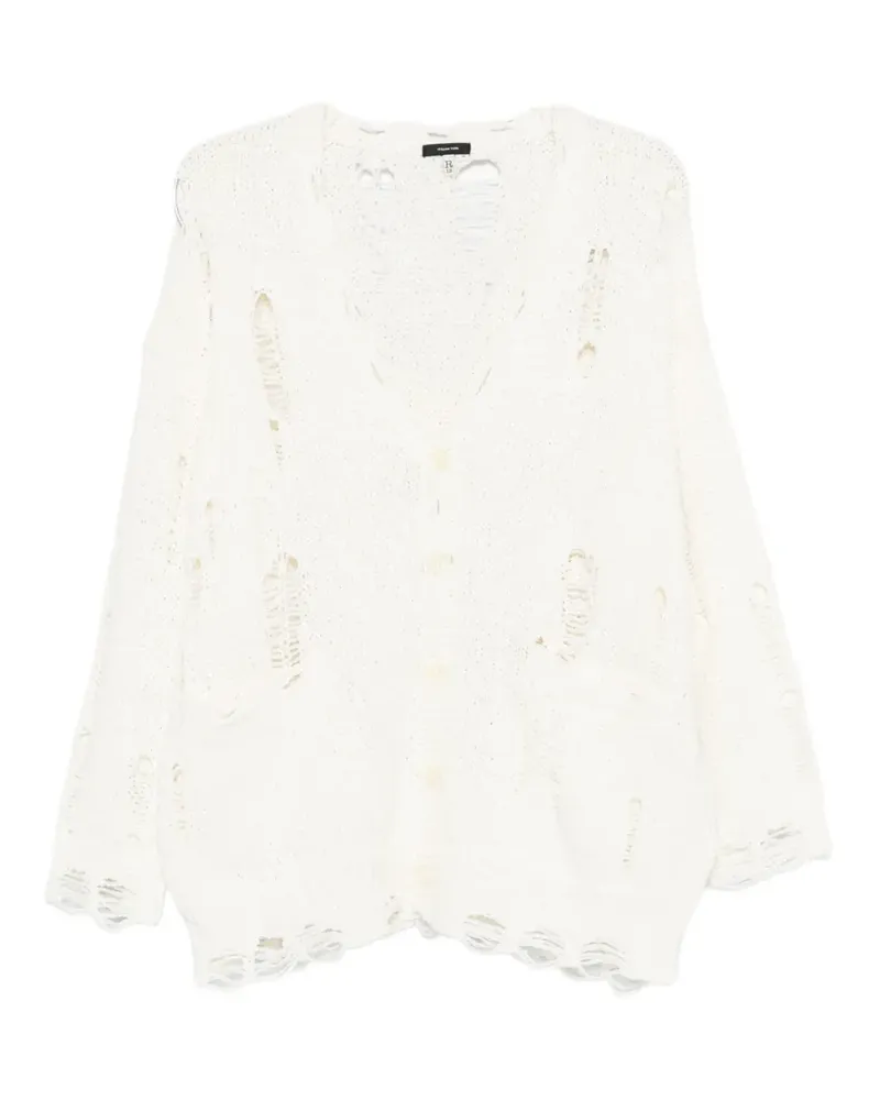 R13 distressed oversized cardigan - Weiß Weiß