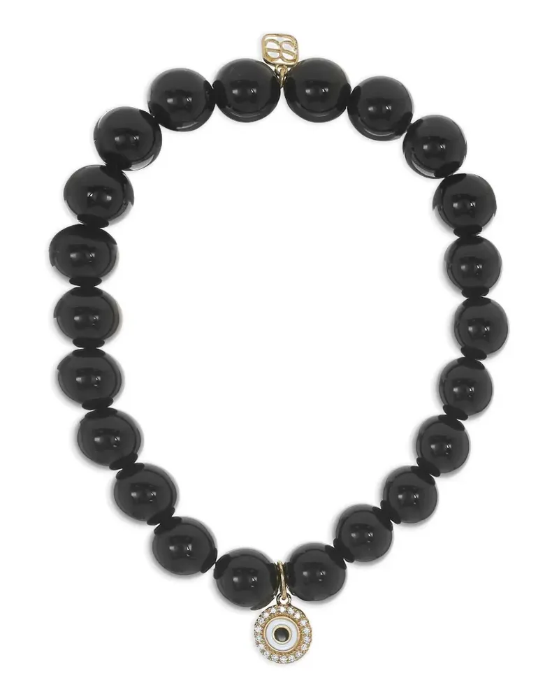 Sydney Evan 14kt Evil Eye Gelbgoldarmband mit Diamant und Onyx Gold