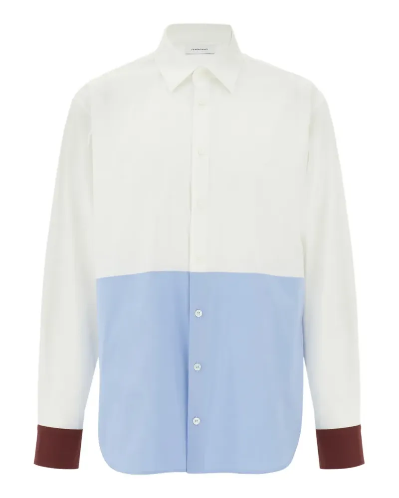 Ferragamo Hemd in Color-Block-Optik - Weiß Weiß