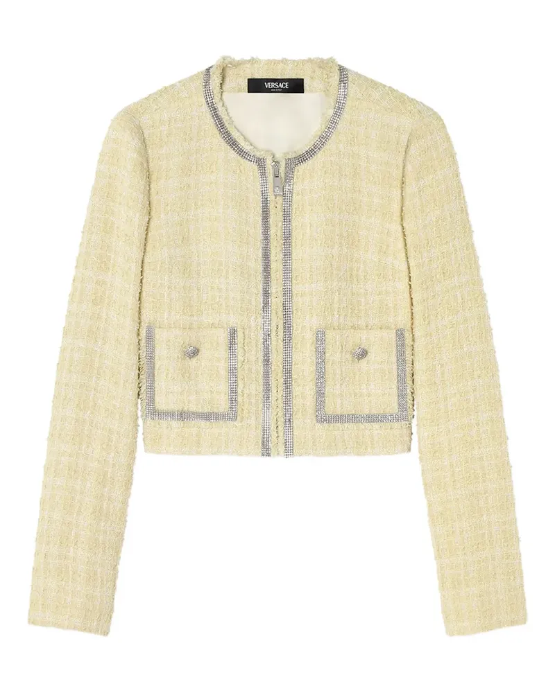 Versace Tweed-Jacke mit Kristallen - Nude Nude