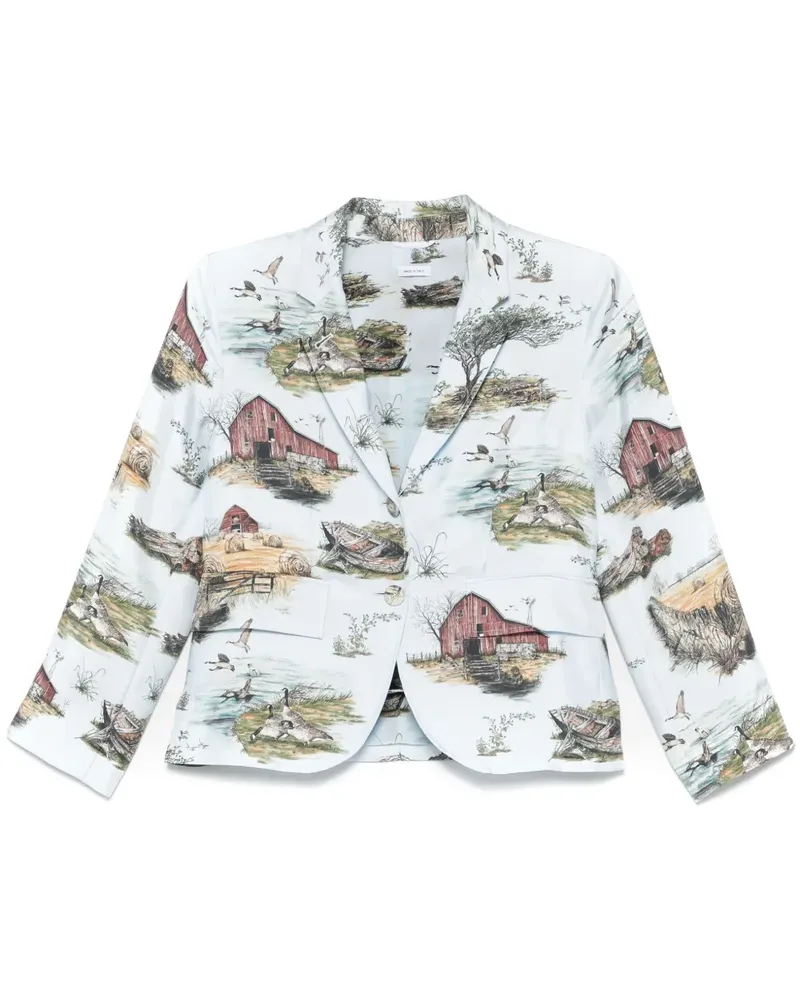 Thom Browne Sakko mit durchgehendem Print - Blau Blau