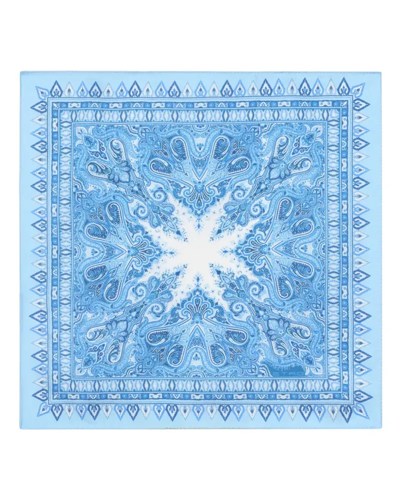 Etro Einstecktuch aus Seide mit Paisleymuster - Blau Blau