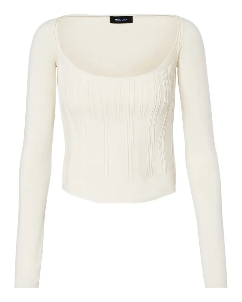Thierry Mugler boning-detai long-sleeve top - Nude Nude