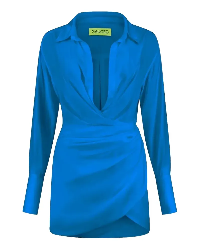 GAUGE81 Naha Minikleid im Wickelstil - Blau Blau