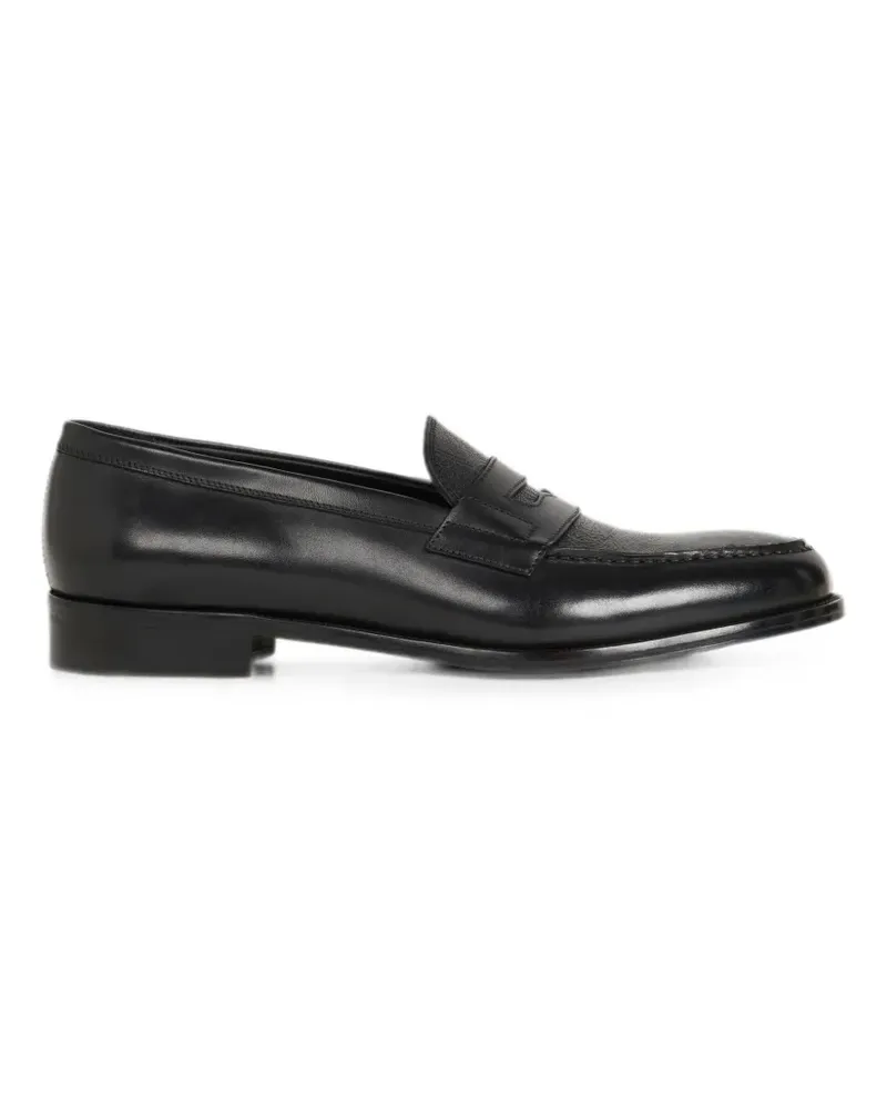 Etro leather loafers with Paisley detail - Schwarz Schwarz