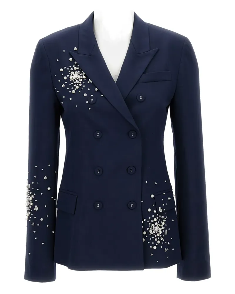 Des Phemmes crystal-embellished double-breasted blazer - Blau Blau