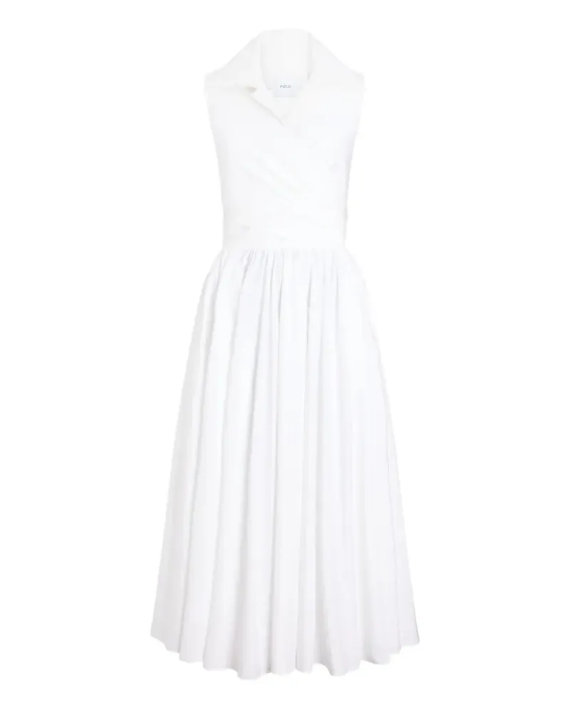 Patou Drapiertes Midikleid - Weiß Weiß