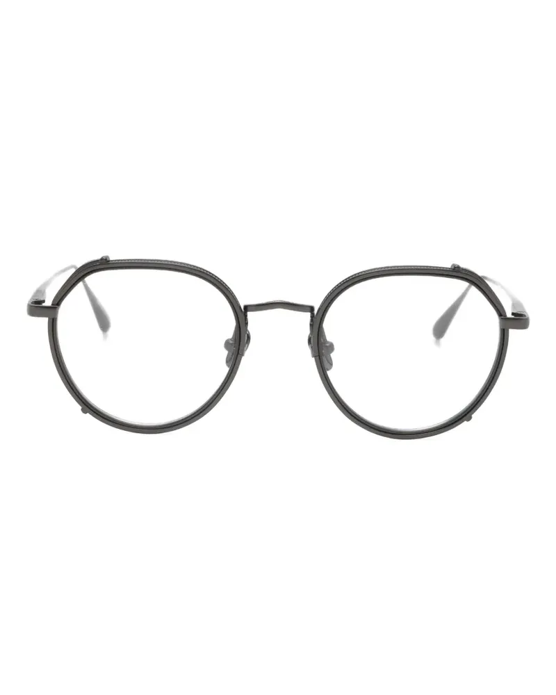 Linda Farrow Falcon Brille mit rundem Gestell - Schwarz Schwarz