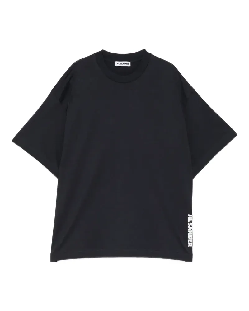 Jil Sander Kurzärmeliges T-Shirt mit Logo-Print - Blau Blau