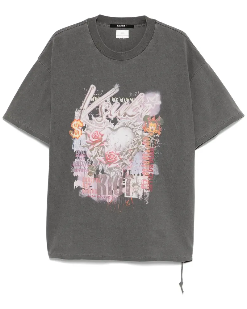 ksubi Sketch Ekcess T-Shirt - Grau Grau
