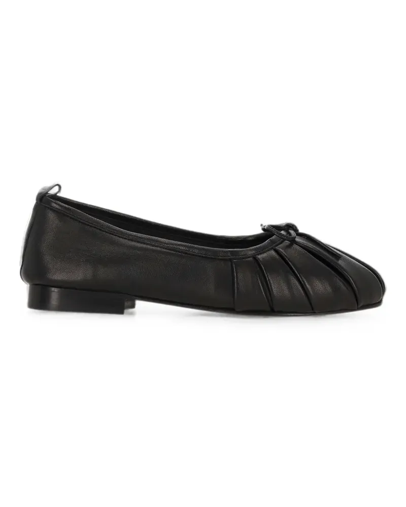 HEREU Ballerinas mit Falten und Schleife - Schwarz Schwarz