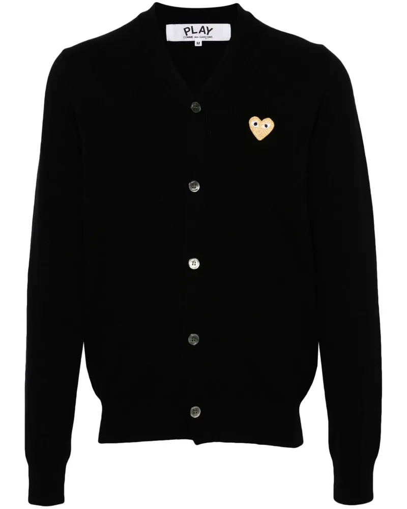 Comme des Garçons Cardigan mit Herz-Patch - Schwarz Schwarz