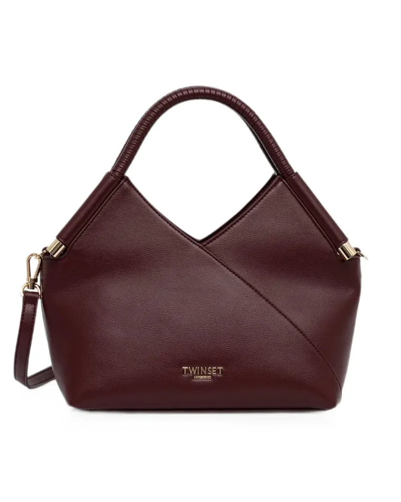 Twin-Set wrapped-effect top-handle tote bag - Rot Rot