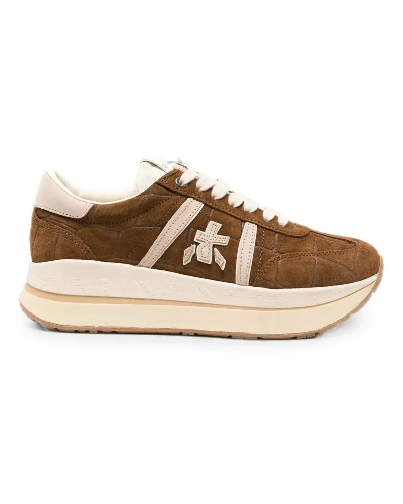 Premiata Bethcoin logo-patch sneakers - Braun Braun
