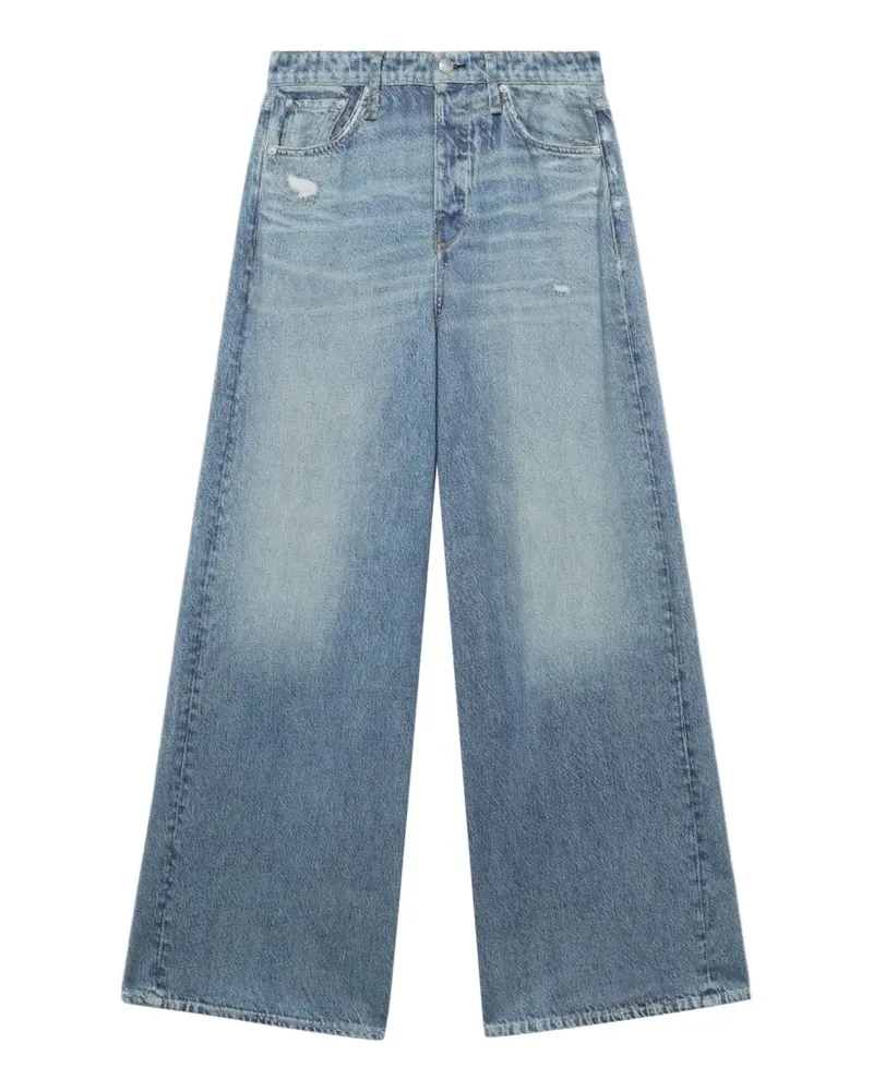 Rag & Bone Distressed-Jeans mit weitem Bein - Blau Blau