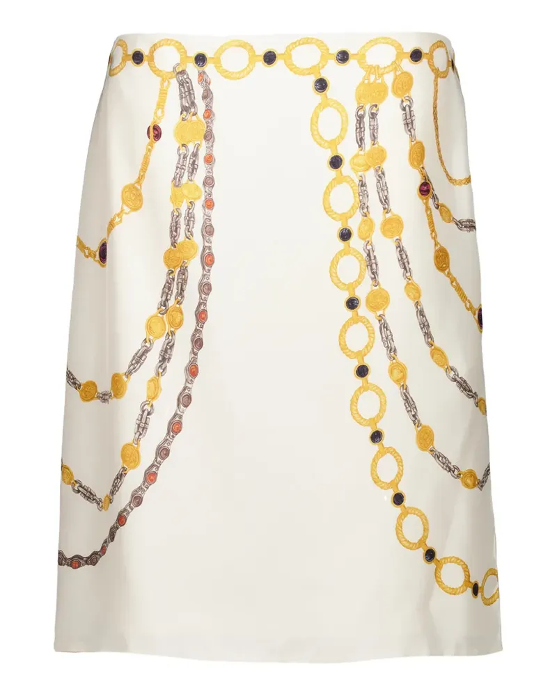 Versace The Lover printed silk-twill skirt - Nude Nude