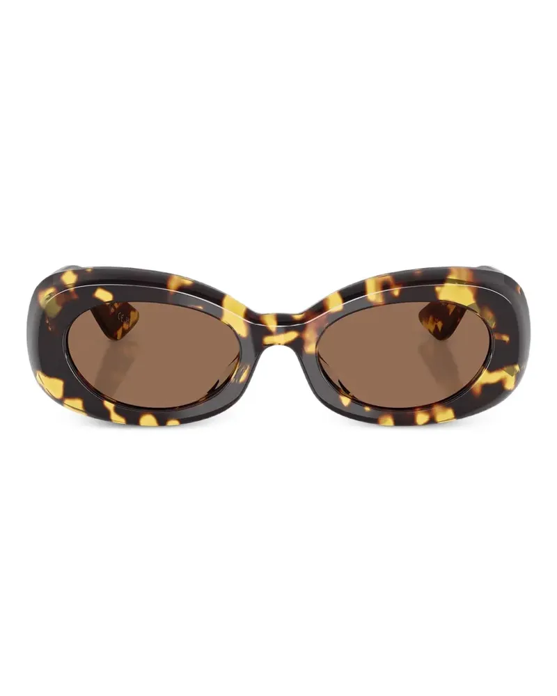 Oliver Peoples Ovale Sonnenbrille in Schildpattoptik - Braun Braun