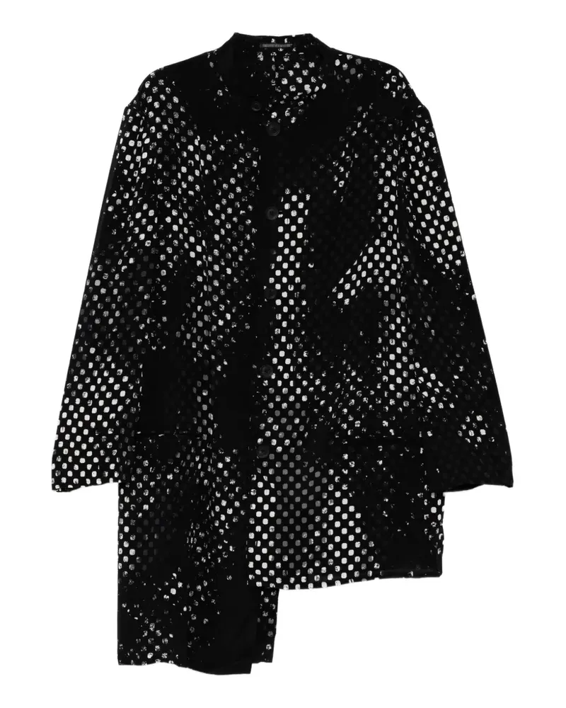 Yohji Yamamoto Gemusterte Jacke mit Knöpfen - Schwarz Schwarz
