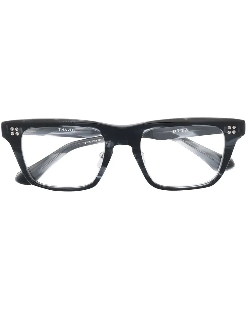 DITA Eckige Thavos Brille - Schwarz Schwarz