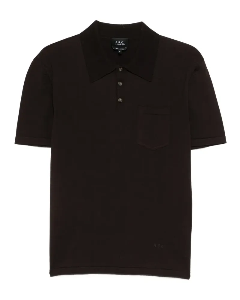A.P.C. Poloshirt mit Brusttasche - Braun Braun