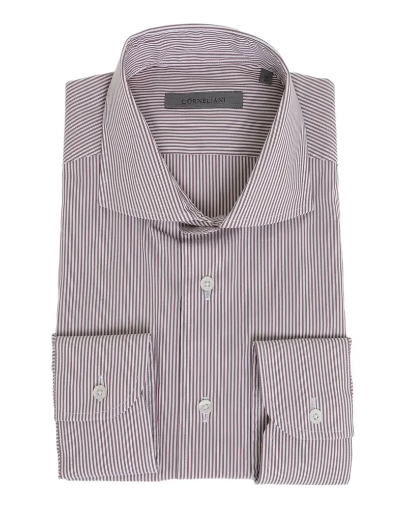 Corneliani striped French-collar shirt - Weiß Weiß