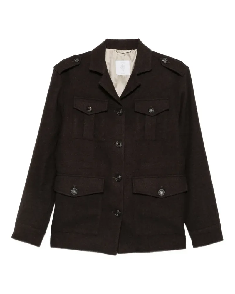 Eleventy Schulterklappen-Jacke mit Taschendetail - Braun Braun