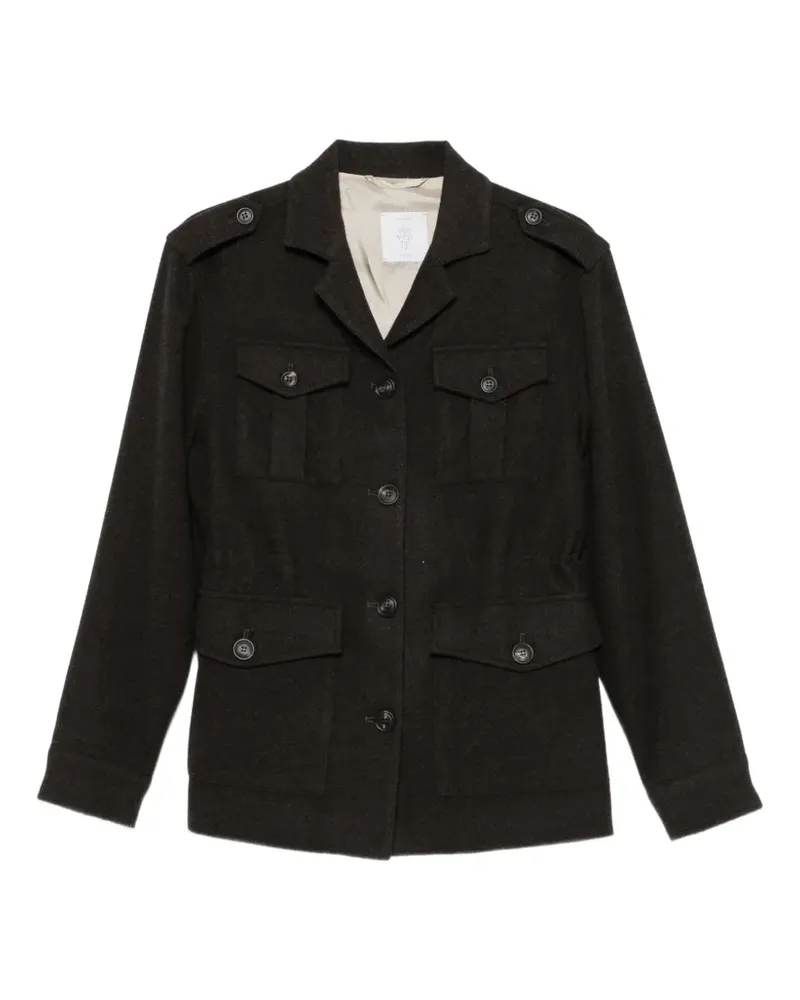 Eleventy Schulterklappen-Jacke mit Taschendetail - Braun Braun