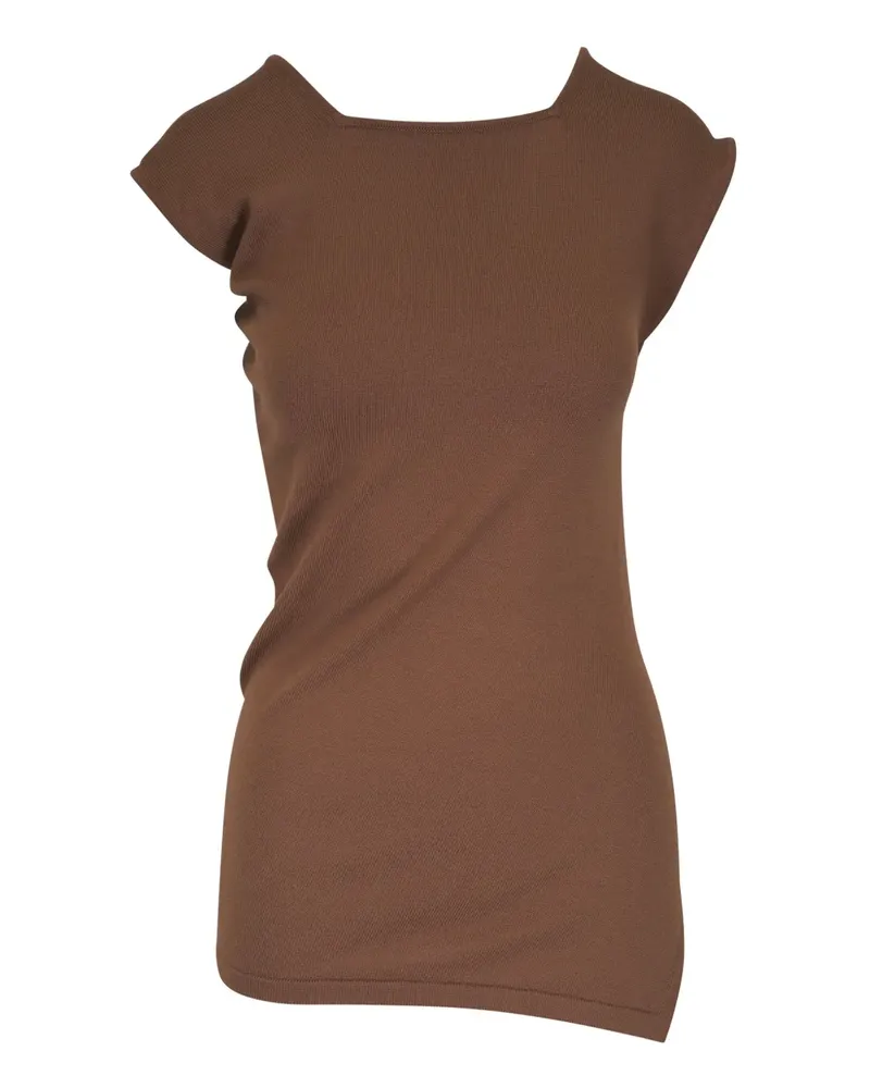 KHAITE Josif T-Shirt mit asymmetrischem Ausschnitt - Braun Braun