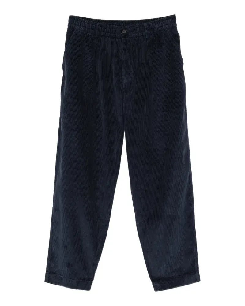 Universal Works Pleated Track corduroy pants - Blau Blau
