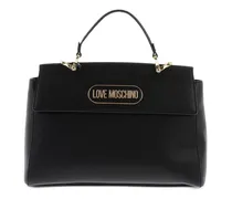 Shopper mit Logo-Schild - Schwarz