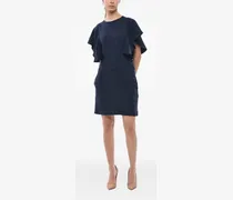 Mini Etuikleid Lana mit Rüschenärmeln - Blau