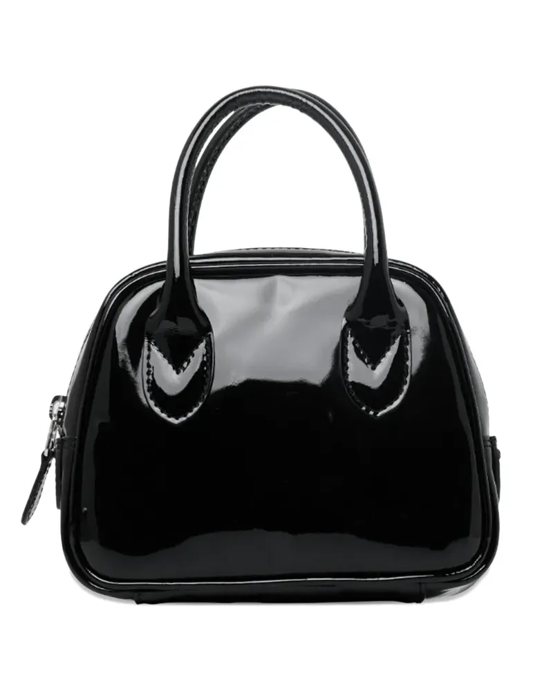 Comme des Garçons top-handle patent-leather tote bag - Schwarz Schwarz