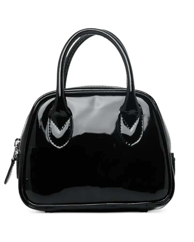 Comme des Garçons Lackleder-Tote Bag mit Henkel - Schwarz Schwarz