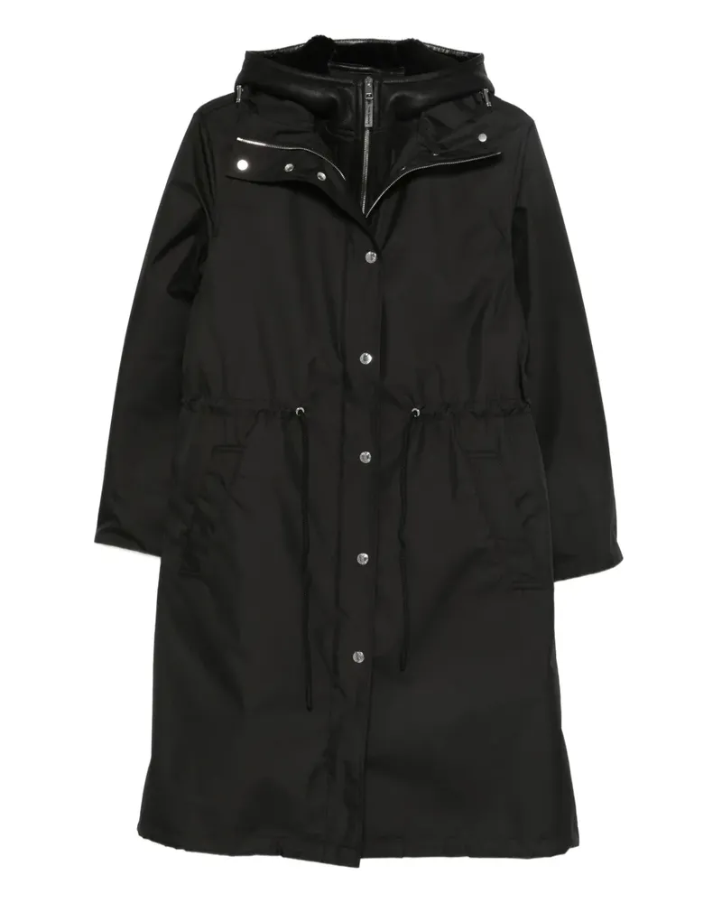 Yves Salomon Kapuzenparka mit Kordelzug - Schwarz Schwarz