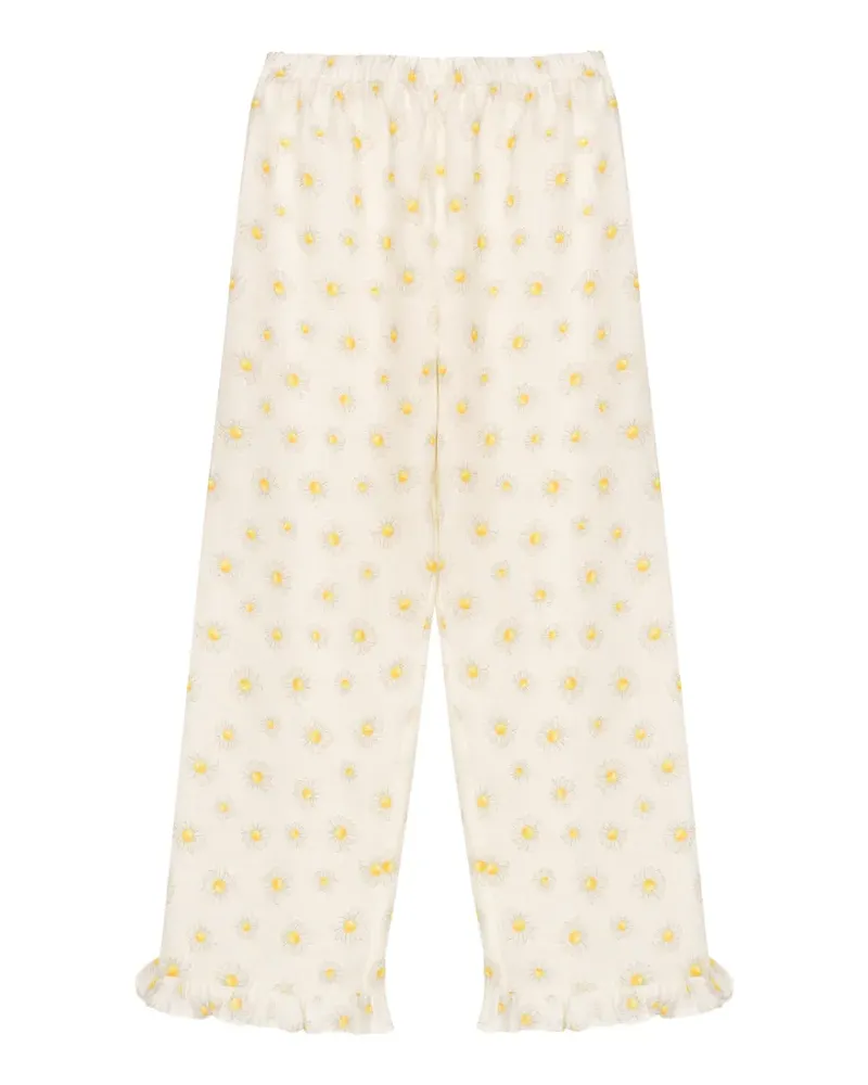 SLEEPER Puff linen loungewear trousers - Nude Nude