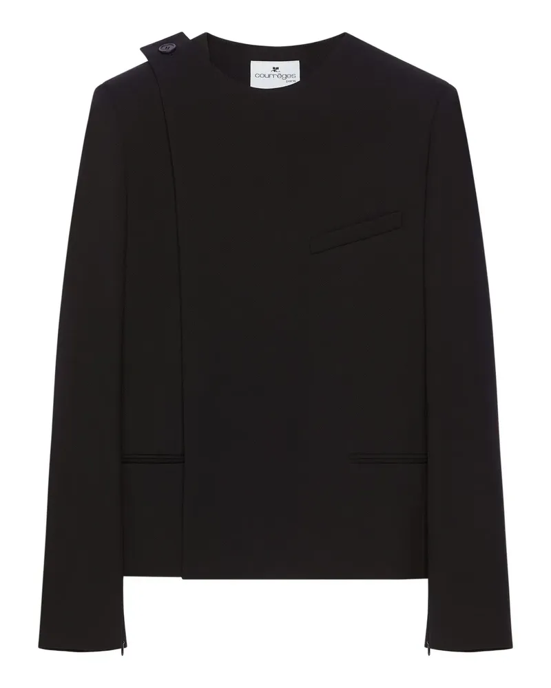 Courrèges Asymmetrischer Sakko - Schwarz Schwarz