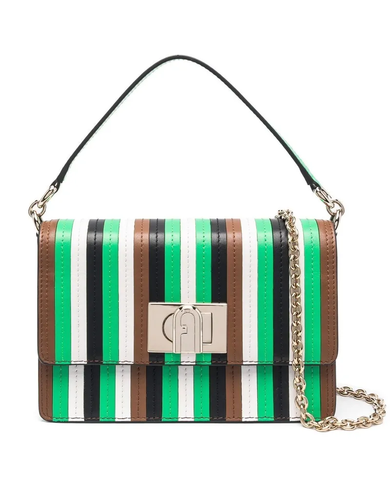Furla Gestreifte Tasche - Grün Grün