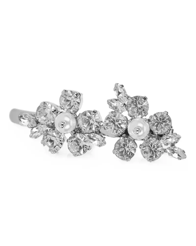 Simone Rocha Mini Hellebore crystal-embellished hair cli - Silber Silber