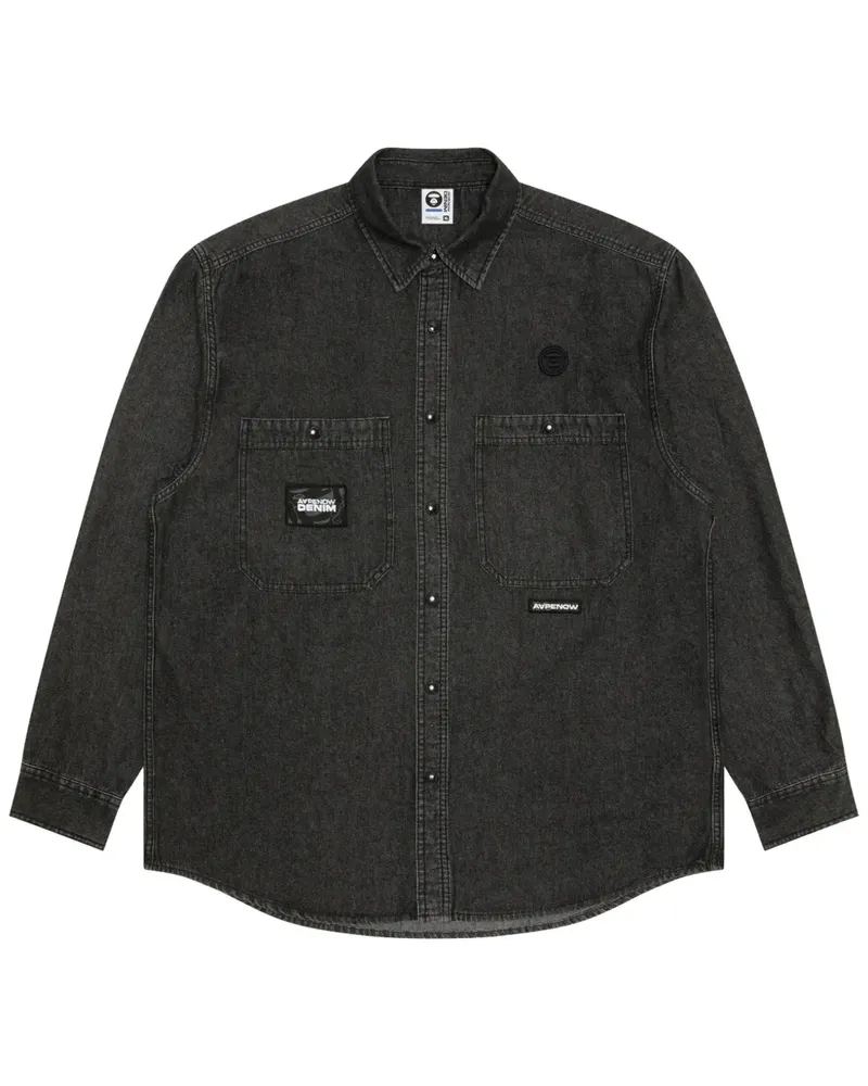 BAPE Hemd mit Logo-Patch - Schwarz Schwarz