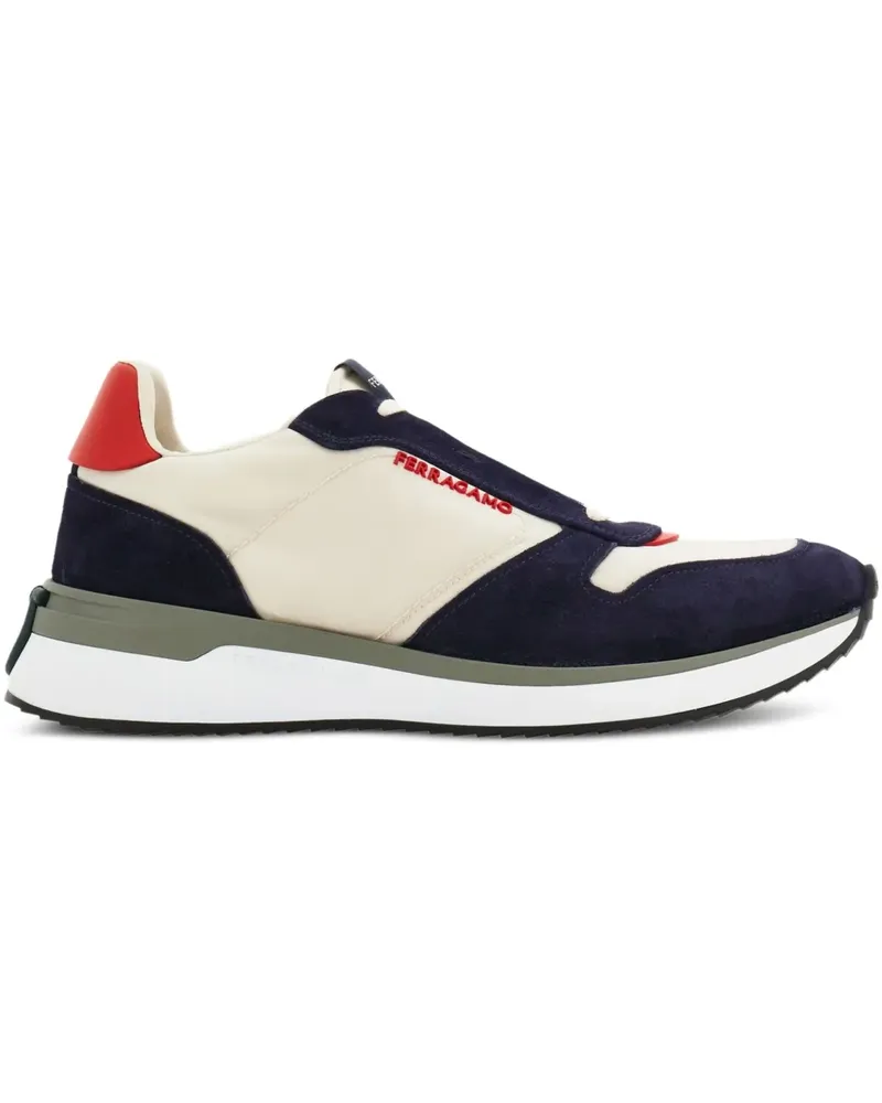 Ferragamo Wildleder-Sneakers mit Gummisohle - Weiß Weiß