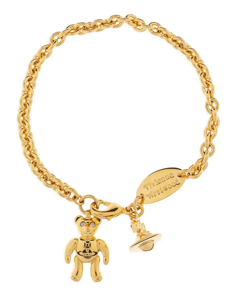 Vivienne Westwood Kleines Ruby Armband mit Teddy-Anhänger - Gold Gold