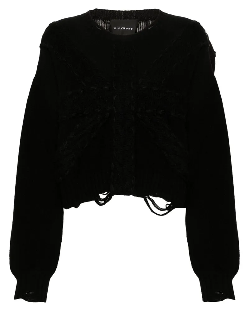 John Richmond Pullover mit Union Flag-Stickerei - Schwarz Schwarz