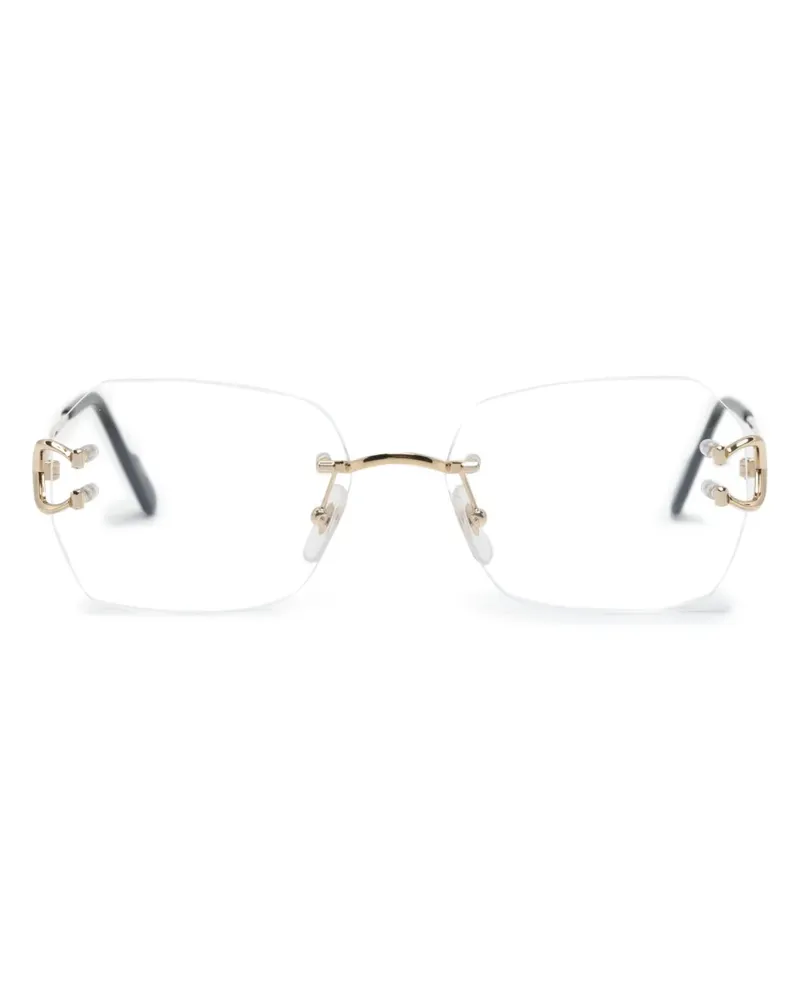 Cartier Eckige Brille ohne Rahmen - Gold Gold