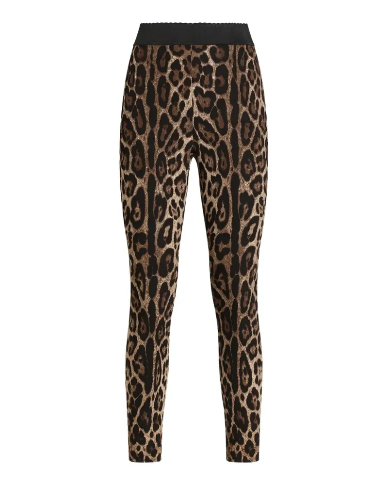 Dolce & Gabbana Cady Leggings mit Leo-Print - Nude Nude