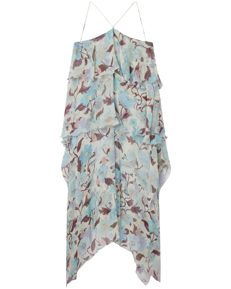 Stella McCartney Kleid aus Seidenchiffon mit Lady Garden-Print - Grün Grün