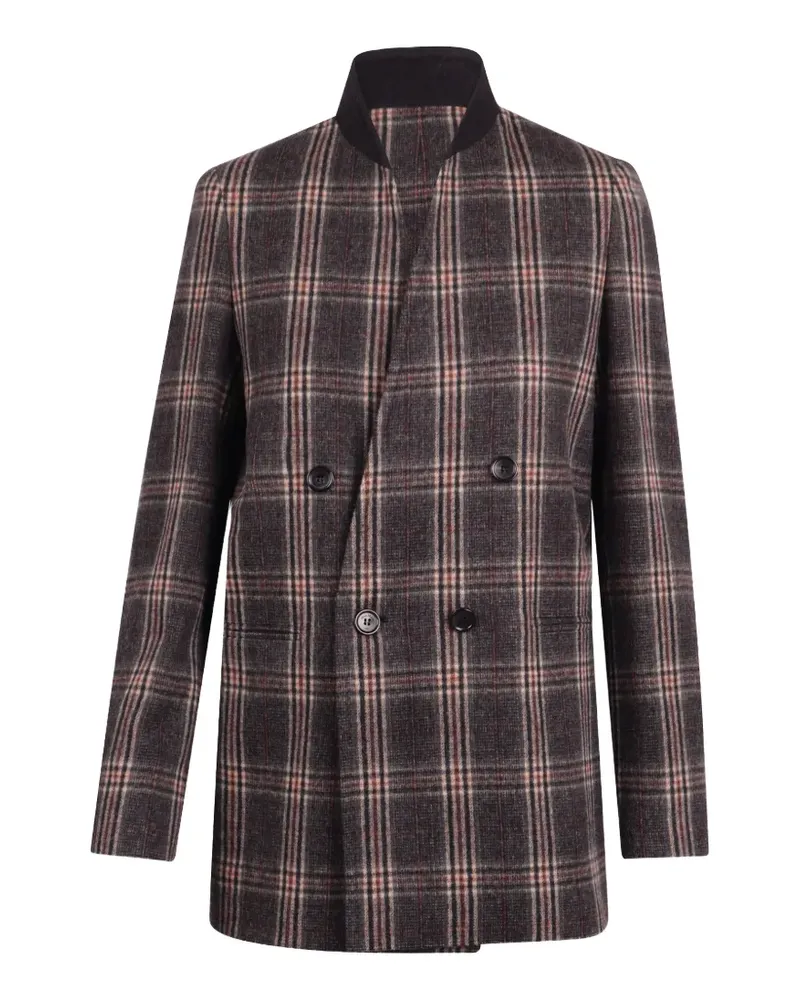 Max Mara double-breasted plaid blazer - Grau Grau