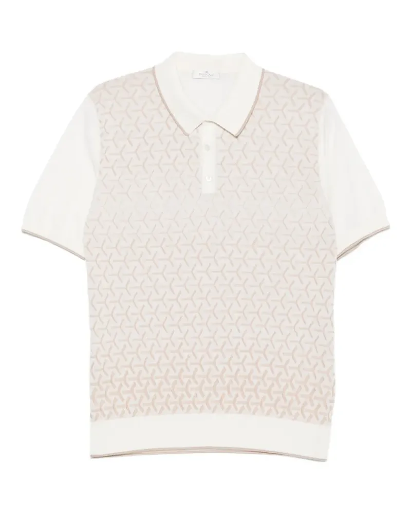 PANICALE Cashmere geometric-pattern polo shirt - Nude Nude